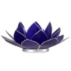 Mani Bhadra Bougeoirs Porte Bougie Fleur De Lotus Bleu Foncé Et Argent -Bougeoirs Soldes Magasin porte bougie fleur de lotus bleu fonce et argent 1