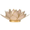 Mani Bhadra Bougeoirs Porte Bougie Fleur De Lotus Perle Et Or -Bougeoirs Soldes Magasin porte bougie fleur de lotus perle et or