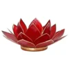 Mani Bhadra Bougeoirs Porte Bougie Fleur De Lotus Rouge Et Or -Bougeoirs Soldes Magasin porte bougie fleur de lotus rouge et or 3