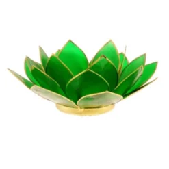 Mani Bhadra Bougeoirs Porte Bougie Fleur De Lotus Vert Et Or -Bougeoirs Soldes Magasin porte bougie fleur de lotus vert et or 6