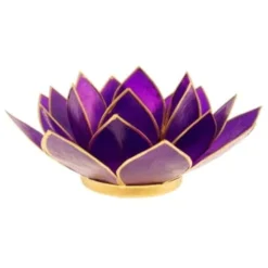 Mani Bhadra Bougeoirs Porte Bougie Fleur De Lotus Violet Et Argent -Bougeoirs Soldes Magasin porte bougie fleur de lotus violet et argent 2