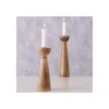 Wadiga Bougeoirs Set De 2 Chandeliers En Bois De Mangue -Bougeoirs Soldes Magasin set de 2 chandeliers en bois de mangue