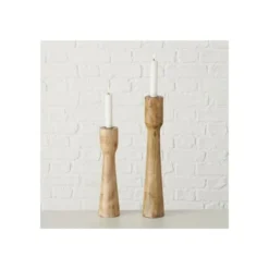 Wadiga Bougeoirs Set De 2 Chandeliers En Bois De Mangue -Bougeoirs Soldes Magasin set de 2 chandeliers en bois de mangue 9