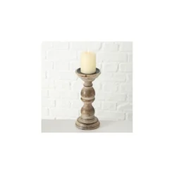 Wadiga Bougeoirs Set De 2 Chandeliers En Bois De Mangue H23cm -Bougeoirs Soldes Magasin set de 2 chandeliers en bois de mangue h23cm 4