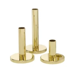 Wadiga Bougeoirs Set De 3 Chandeliers De Table En Métal Doré