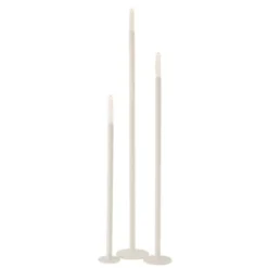 LANADECO Bougeoirs Set De 3 Chandeliers Hauts Métal Blanc Mat H100cm -Bougeoirs Soldes Magasin set de 3 chandeliers hauts metal blanc mat h100cm 1