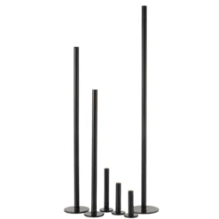 LANADECO Bougeoirs Set De 3 Chandeliers Hauts Métal Brillant Bleu H100cm -Bougeoirs Soldes Magasin set de 3 chandeliers hauts metal brillant bleu h100cm 2