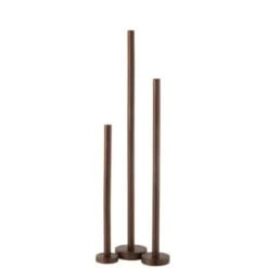 LANADECO Bougeoirs Set De 3 Chandeliers Hauts Métal Blanc Mat H100cm -Bougeoirs Soldes Magasin set de 3 chandeliers hauts metal marron mat h102 5cm 3