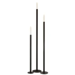 LANADECO Bougeoirs Set De 3 Chandeliers Hauts Métal Noir Mat H100cm -Bougeoirs Soldes Magasin set de 3 chandeliers hauts metal noir mat h100cm 3